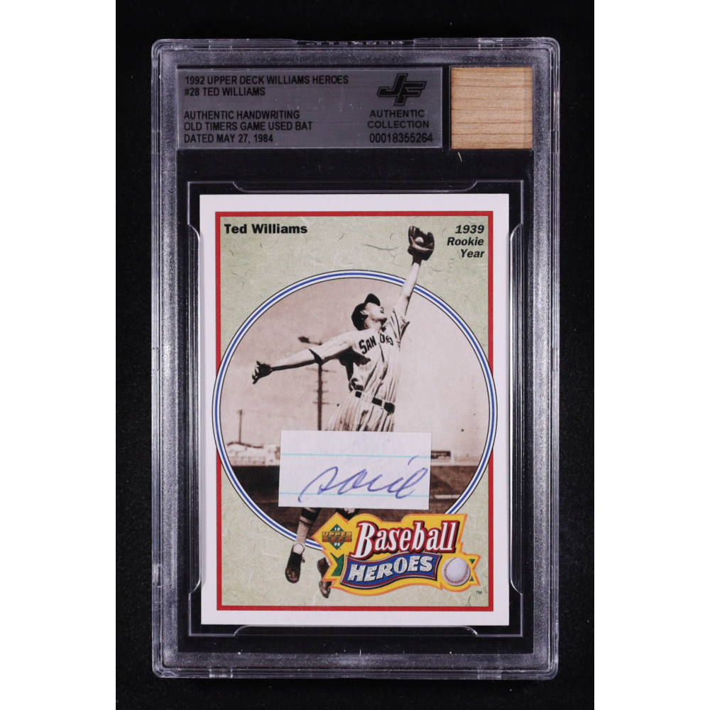 Ted Williams 1992 Upper Deck Baseball Heroes #28 With Game Used Bat-Relic (BGS) at PristineAuction.com