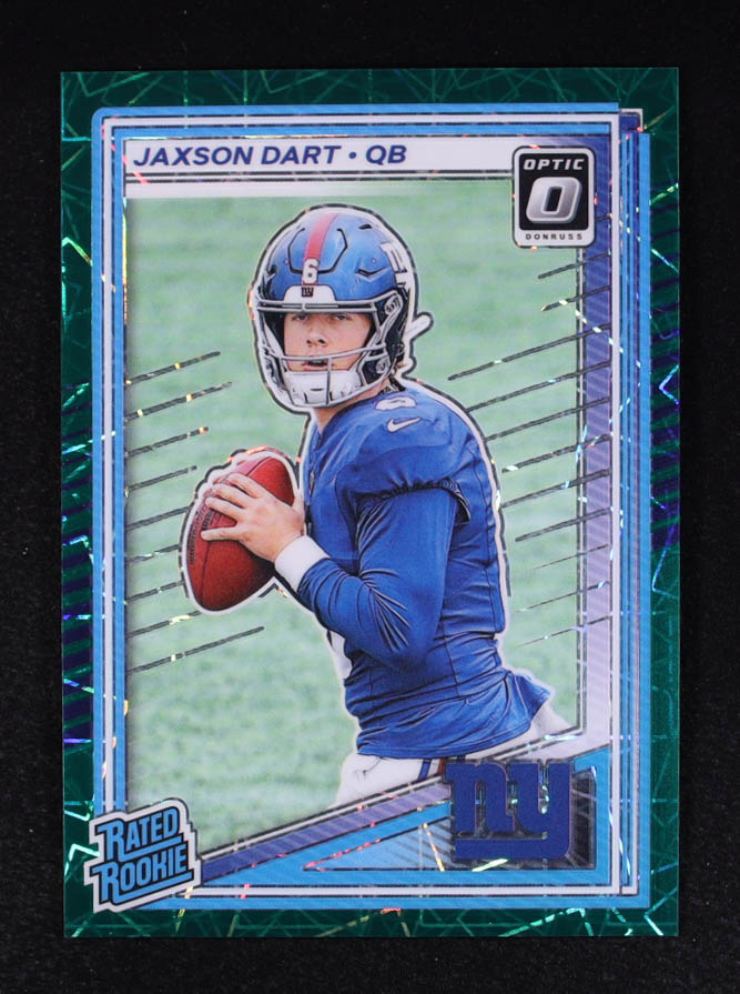 Jaxson Dart 2025 Donruss Optic Green Velocity #273 RR RC at PristineAuction.com Jaxson Dart 2025 Donruss Optic Green Velocity #273 RR RC at PristineAuction.com