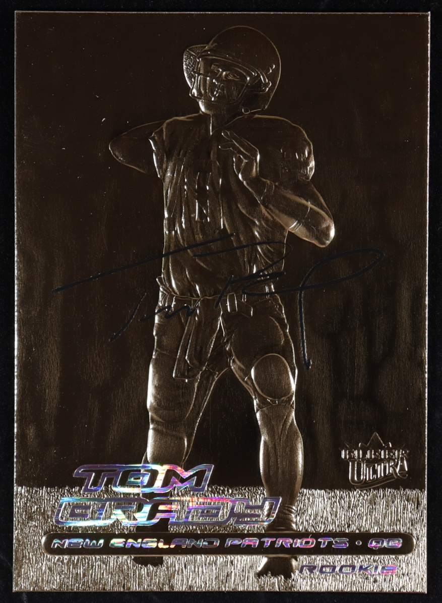 Tom Brady 2000 Fleer Ultra 23KT Gold Black Metallic Signature Series #NNO RC at PristineAuction.com Tom Brady 2000 Fleer Ultra 23KT Gold Black Metallic Signature Series #NNO RC at PristineAuction.com