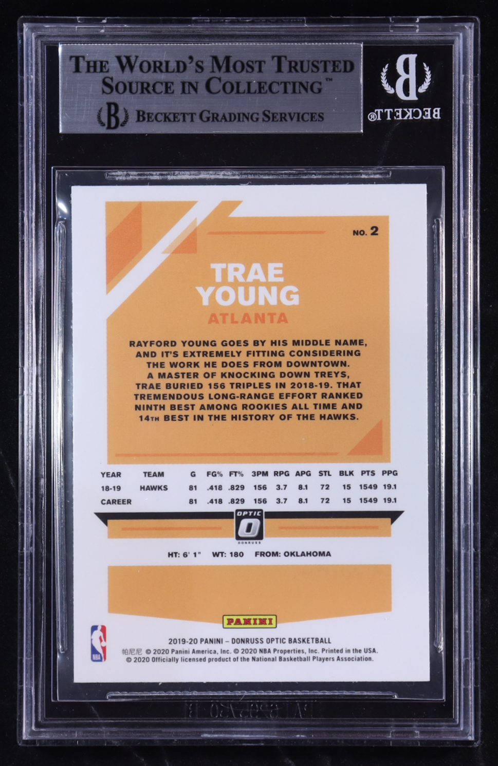 Trae Young 2019-20 Donruss Optic #2 (BGS 9) at PristineAuction.com Trae Young 2019-20 Donruss Optic #2 (BGS 9) at PristineAuction.com