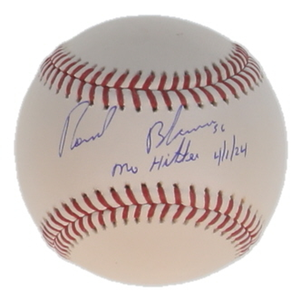 Ronel Blanco Signed OML Baseball Inscribed "No Hitter 4/1/24" (Beckett) at PristineAuction.com