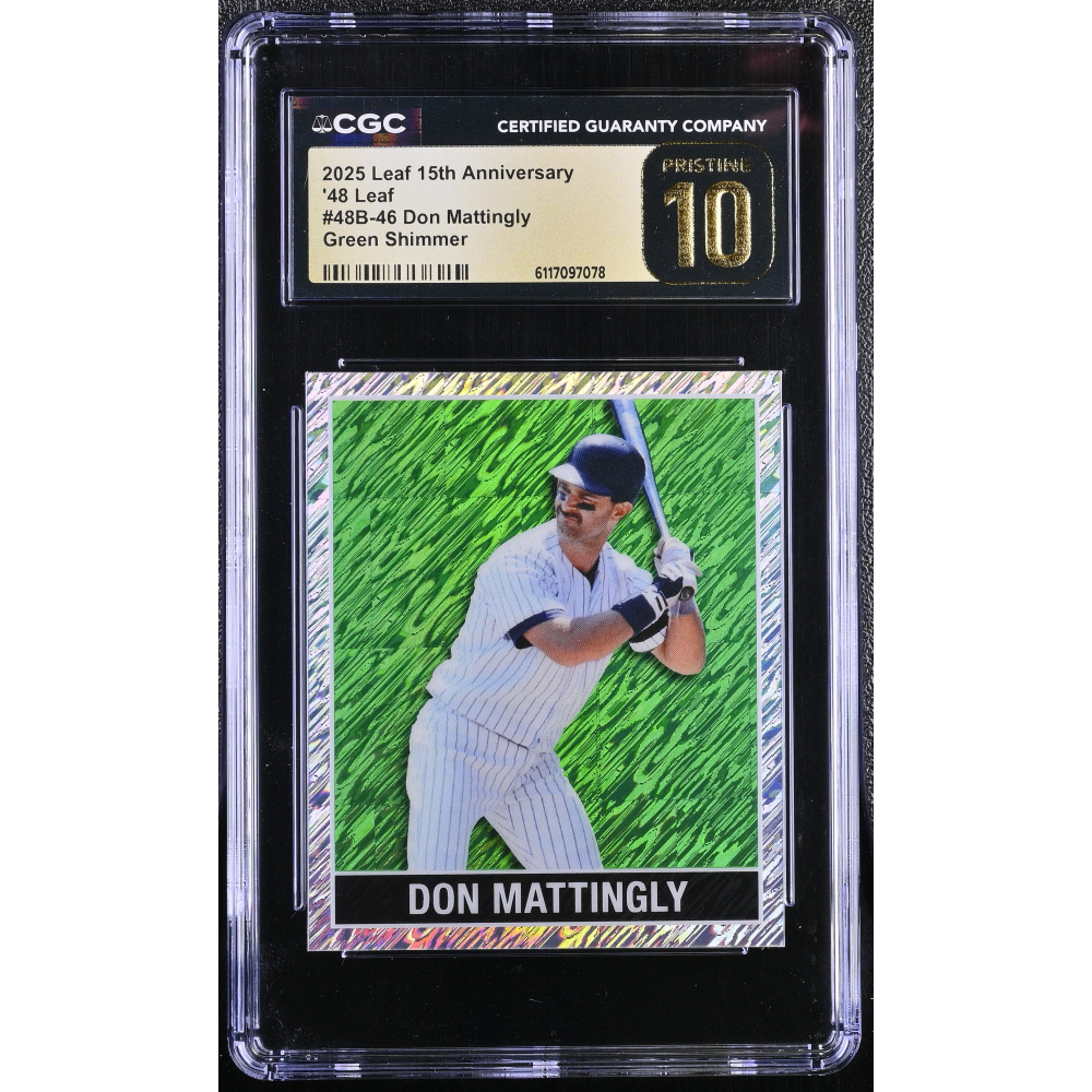 Don Mattingly 2025 Leaf 15th Anniversary '48 Leaf Green Shimmer #48B-46 #3/6 (CGC 10 | Black Label) at PristineAuction.com