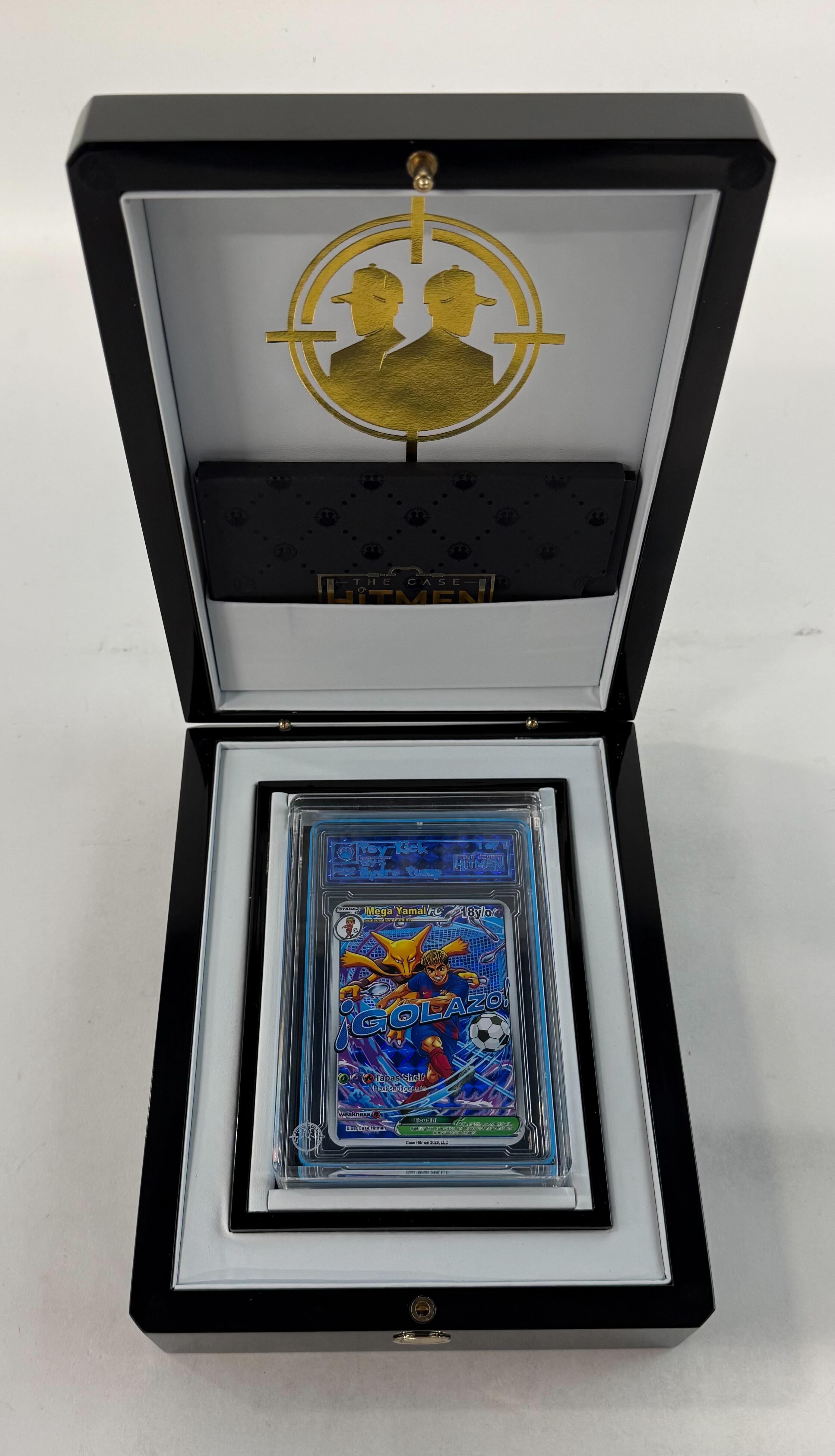 Lamine Yamal - Psy-Kick - Hydro Pump - 2026 The Case Hitmen 1/1 Custom Art Card with Display Case at PristineAuction.com Lamine Yamal - Psy-Kick - Hydro Pump - 2026 The Case Hitmen 1/1 Custom Art Card with Display Case at PristineAuction.com