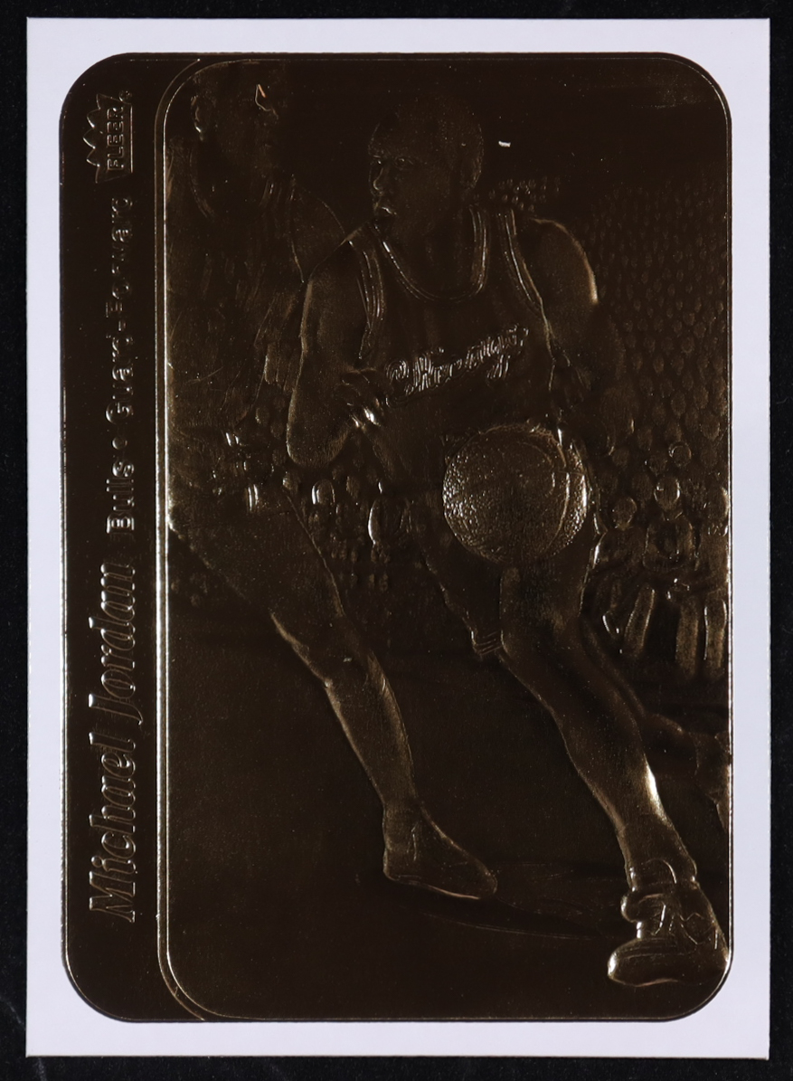 Michael Jordan 1986 Fleer 23KT Gold #NNO at PristineAuction.com Michael Jordan 1986 Fleer 23KT Gold #NNO at PristineAuction.com