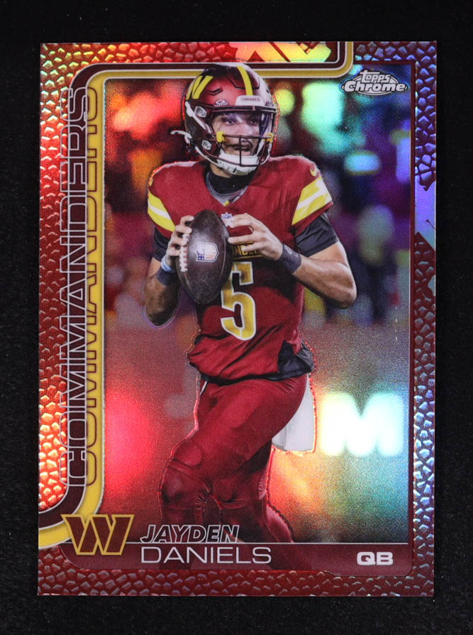 Jayden Daniels 2025 Topps Chrome Football Leather Refractors #295 at PristineAuction.com Jayden Daniels 2025 Topps Chrome Football Leather Refractors #295 at PristineAuction.com