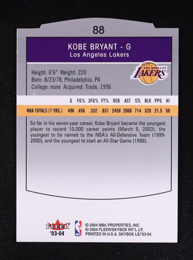 Kobe Bryant 2003-04 SkyBox LE #88 at PristineAuction.com Kobe Bryant 2003-04 SkyBox LE #88 at PristineAuction.com