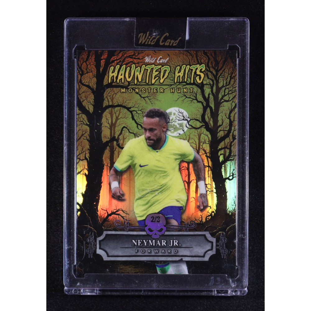 Neymar Jr. 2025 Wild Card Haunted Hits Monster Hunt Yellow Haunted Woods Rainbow #NJ #2/3 at PristineAuction.com