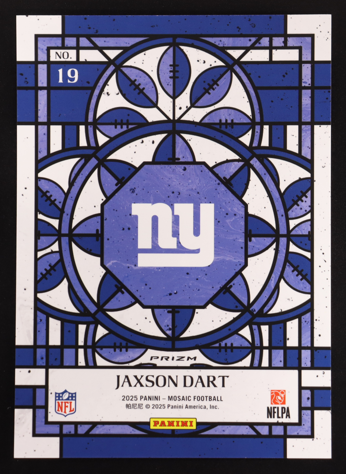 Jaxson Dart 2025 Panini Mosaic Stained Glass Oversized #19 RC at PristineAuction.com Jaxson Dart 2025 Panini Mosaic Stained Glass Oversized #19 RC at PristineAuction.com