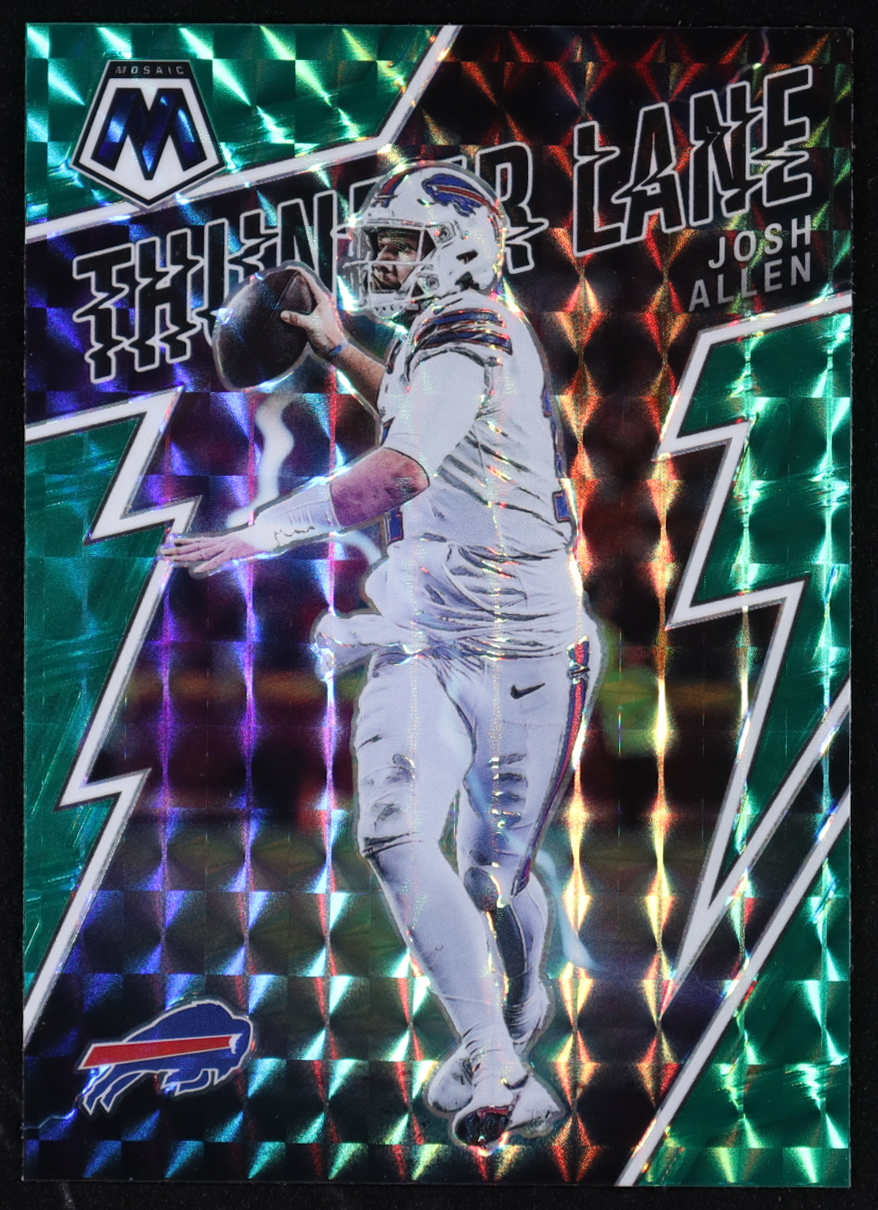 Josh Allen 2022 Panini Mosaic Thunder Lane Mosaic Green #19 at PristineAuction.com Josh Allen 2022 Panini Mosaic Thunder Lane Mosaic Green #19 at PristineAuction.com