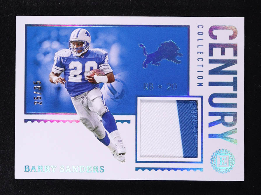 Barry Sanders 2020 Panini Encased Century Collection Materials Sapphire #16 #25/35 at PristineAuction.com Barry Sanders 2020 Panini Encased Century Collection Materials Sapphire #16 #25/35 at PristineAuction.com