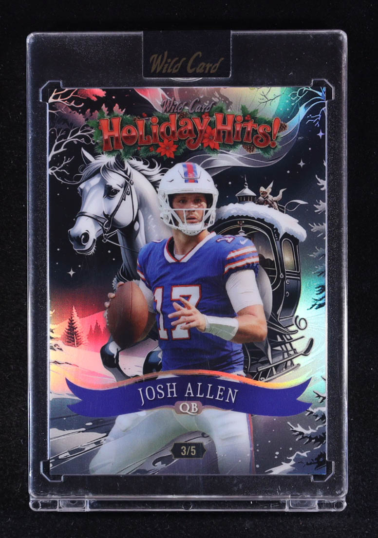 Josh Allen 2025 Wild Card Holiday Hits Holiday Sleigh Rainbow #JA #3/5 at PristineAuction.com Josh Allen 2025 Wild Card Holiday Hits Holiday Sleigh Rainbow #JA #3/5 at PristineAuction.com