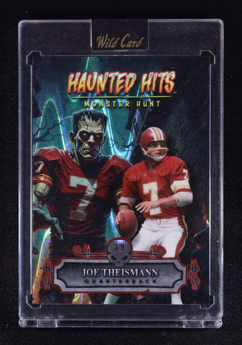 Joe Theismann 2025 Wild Card Haunted Hits Monster Hunt Jersey Edition Frankenstein Green Raywave #JT #3/9 at PristineAuction.com Joe Theismann 2025 Wild Card Haunted Hits Monster Hunt Jersey Edition Frankenstein Green Raywave #JT #3/9 at PristineAuction.com