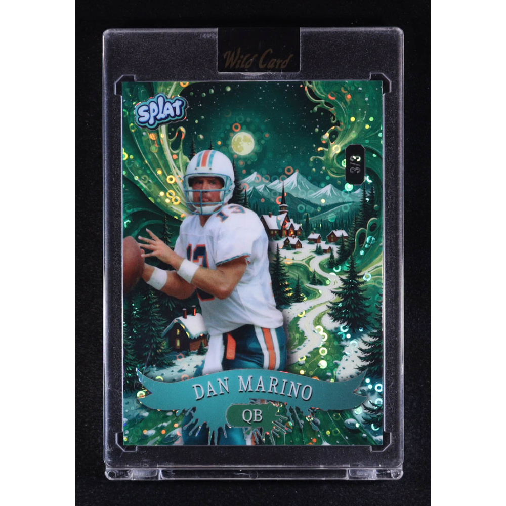 Dan Marino 2025 Wild Card Splat Holiday Edition Silent Night Green Donut Circles #DM #3/3 at PristineAuction.com