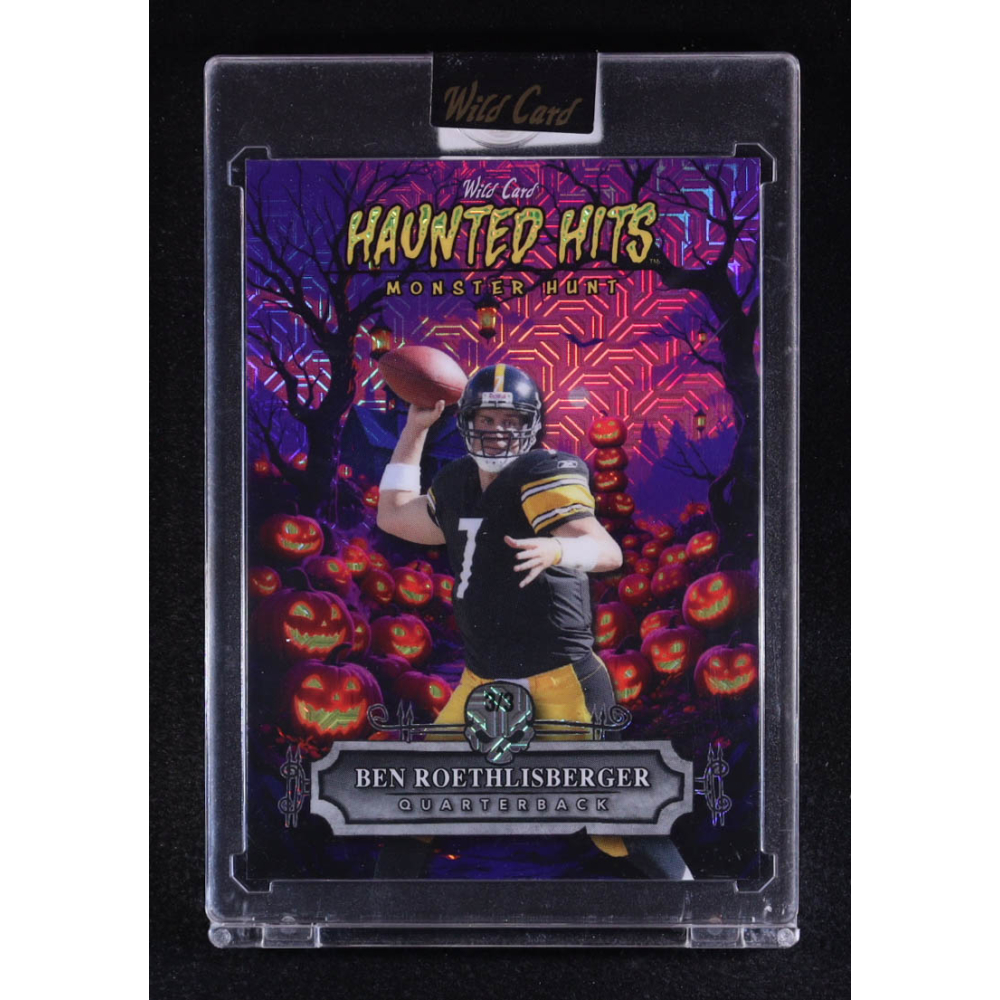 Ben Roethlisberger 2025 Wild Card Haunted Hits Monster Hunt Purple Pumpkin Patch Mojo #BR #3/3 at PristineAuction.com