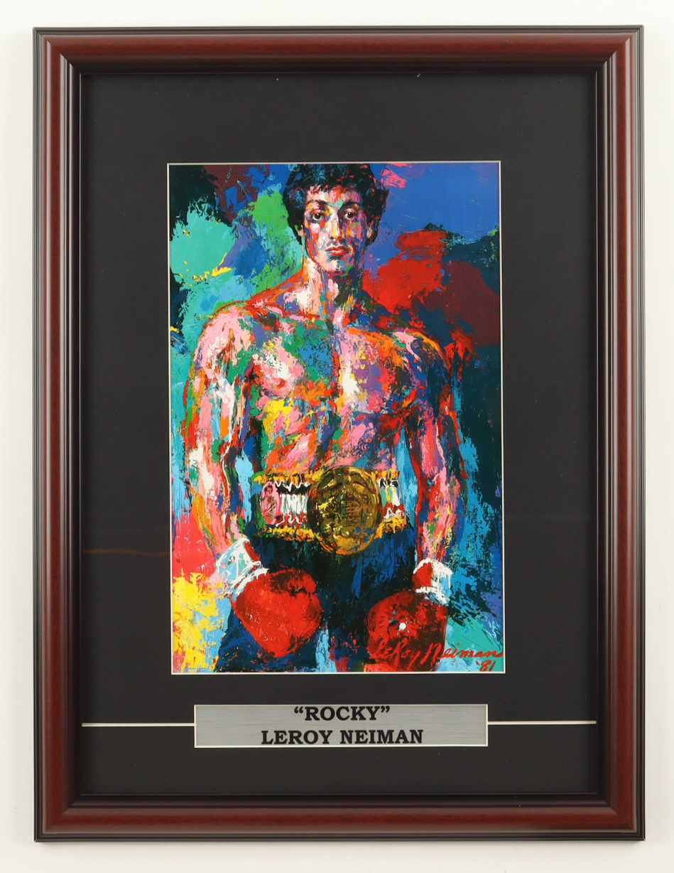LeRoy Neiman "Rocky" Custom Framed Print Display with Title Plaque at PristineAuction.com LeRoy Neiman "Rocky" Custom Framed Print Display with Title Plaque at PristineAuction.com