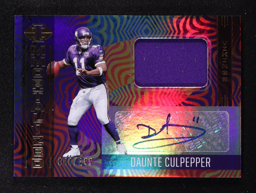 Daunte Culpepper 2021 Panini Illusions Immortalized Jersey Autographs Player-Worn #27 #060/299 at PristineAuction.com Daunte Culpepper 2021 Panini Illusions Immortalized Jersey Autographs Player-Worn #27 #060/299 at PristineAuction.com