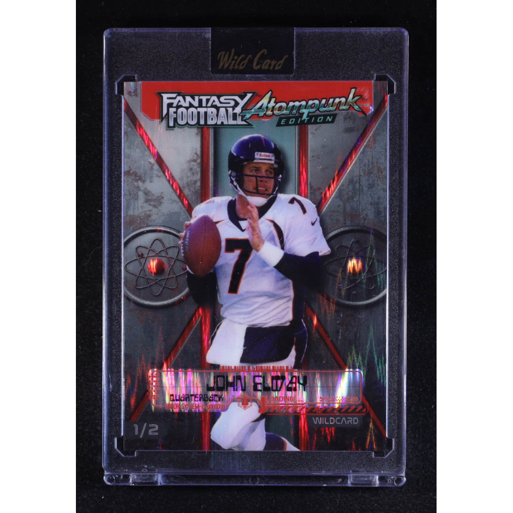 John Elway 2026 Wild Card Fantasy Football Atompunk Red Stealth #JE #1/2 at PristineAuction.com