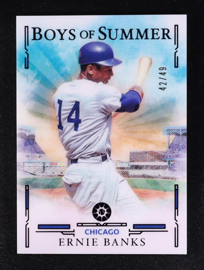 Ernie Banks 2025 Panini Boys of Summer Purple #75 #42/49 at PristineAuction.com Ernie Banks 2025 Panini Boys of Summer Purple #75 #42/49 at PristineAuction.com
