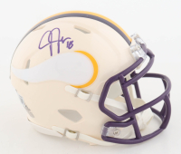 Justin Jefferson Signed Vikings Retro Alternate Speed Mini Helmet (Beckett) at PristineAuction.com