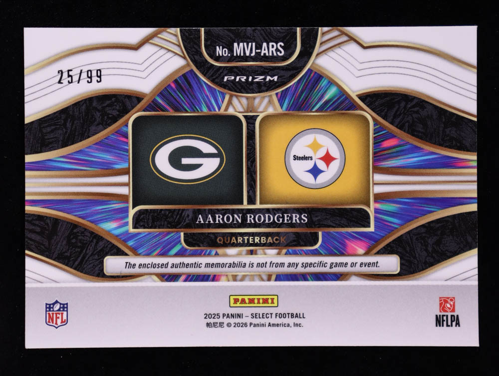 Aaron Rodgers 2025 Select Multiverse Jerseys Prizm White #42 #25/99 at PristineAuction.com Aaron Rodgers 2025 Select Multiverse Jerseys Prizm White #42 #25/99 at PristineAuction.com