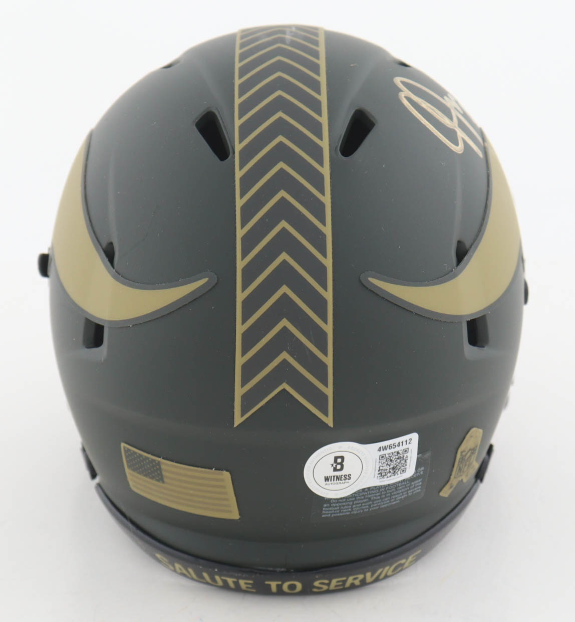 Justin Jefferson Signed Vikings Salute to Service Alternate Speed Mini Helmet (Beckett) at PristineAuction.com Justin Jefferson Signed Vikings Salute to Service Alternate Speed Mini Helmet (Beckett) at PristineAuction.com
