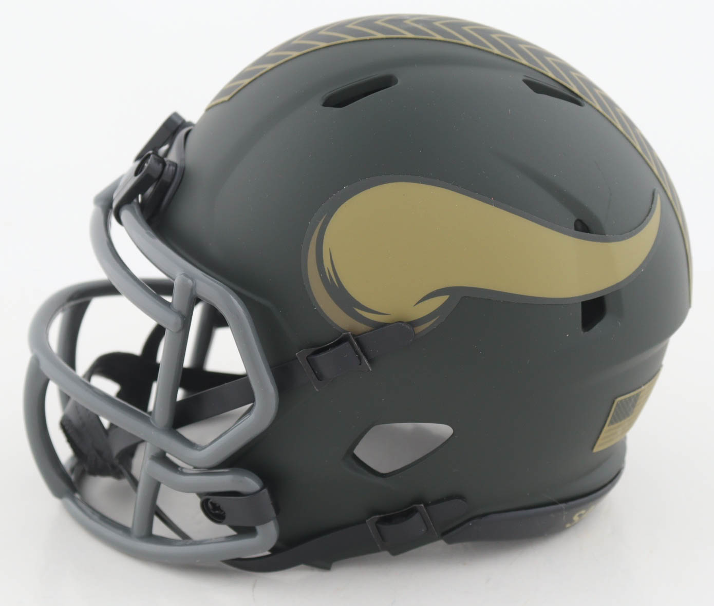 Justin Jefferson Signed Vikings Salute to Service Alternate Speed Mini Helmet (Beckett) at PristineAuction.com Justin Jefferson Signed Vikings Salute to Service Alternate Speed Mini Helmet (Beckett) at PristineAuction.com