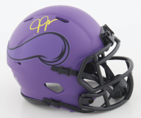 Justin Jefferson Signed Vikings Rave Alternate Speed Mini Helmet (Beckett) at PristineAuction.com