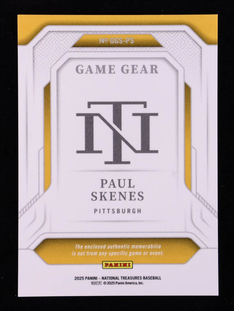 Paul Skenes 2025 Panini National Treasures Game Gear Swatches #6 #54/99 at PristineAuction.com Paul Skenes 2025 Panini National Treasures Game Gear Swatches #6 #54/99 at PristineAuction.com