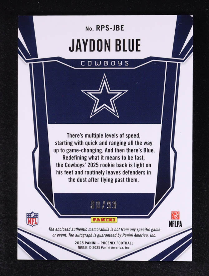 Jaydon Blue 2025 Panini Phoenix Rookie Patch Autographs Red #9 #80/99 at PristineAuction.com Jaydon Blue 2025 Panini Phoenix Rookie Patch Autographs Red #9 #80/99 at PristineAuction.com
