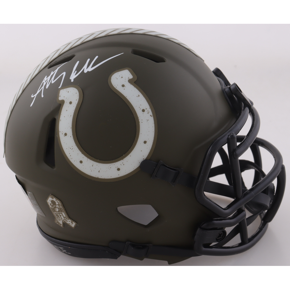Anthony Richardson Signed Colts Salute to Service Alternate Speed Mini Helmet (Fanatics) at PristineAuction.com