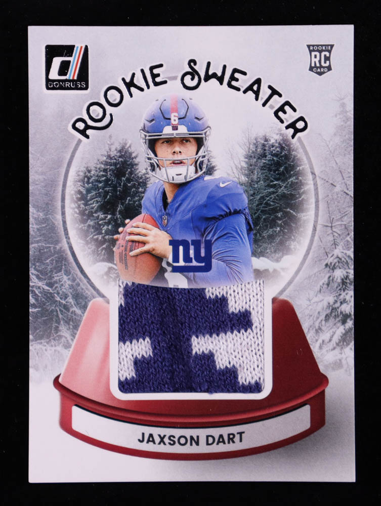 Jaxson Dart 2025 Donruss Rookie Holiday Sweaters #10 RC at PristineAuction.com Jaxson Dart 2025 Donruss Rookie Holiday Sweaters #10 RC at PristineAuction.com