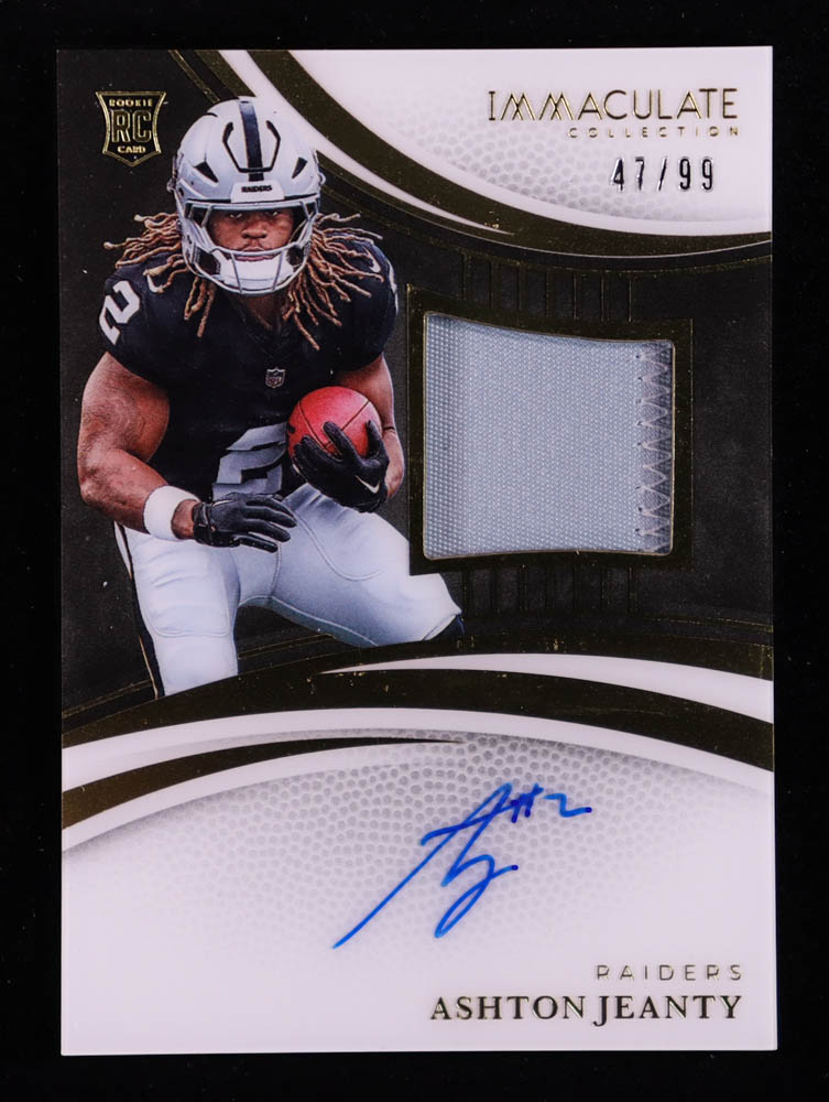 Ashton Jeanty 2025 Immaculate Collection #106 Jersey Autograph RC #47/99 at PristineAuction.com Ashton Jeanty 2025 Immaculate Collection #106 Jersey Autograph RC #47/99 at PristineAuction.com