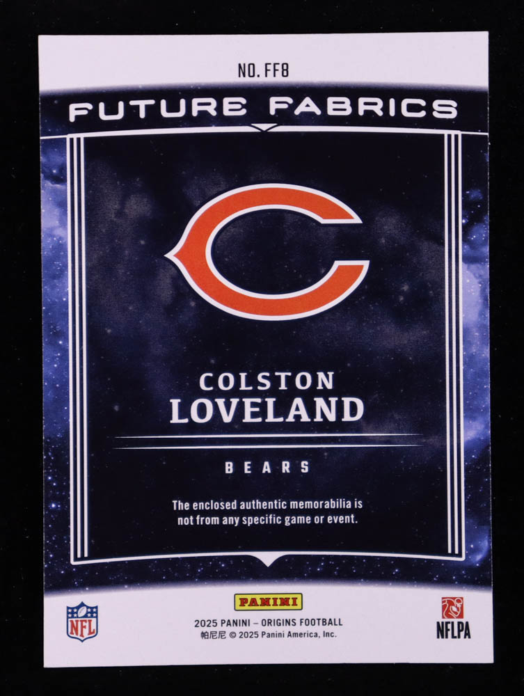 Colston Loveland 2025 Panini Origins Future Fabrics Turquoise #8 RC #87/99 at PristineAuction.com Colston Loveland 2025 Panini Origins Future Fabrics Turquoise #8 RC #87/99 at PristineAuction.com