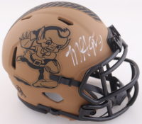 Myles Garrett Signed Browns Salute to Service Alternate Speed Mini Helmet (Beckett) at PristineAuction.com