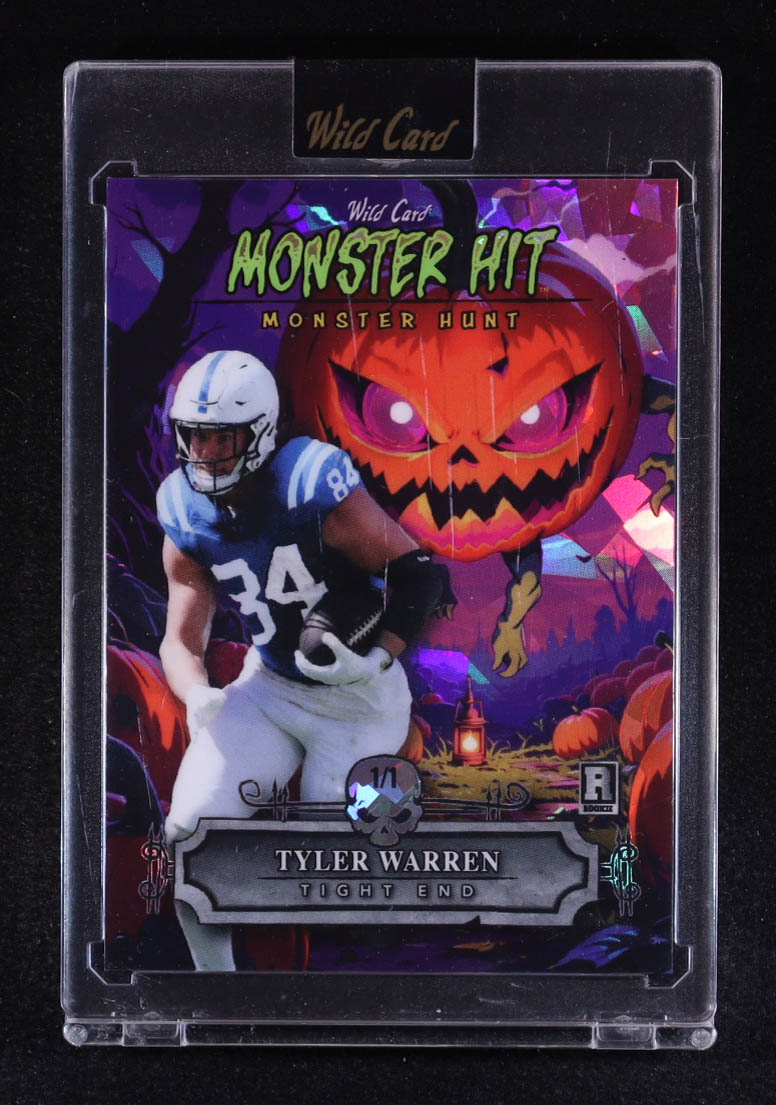 Tyler Warren 2025 Wild Card Haunted Hits Monster Hunt Purple Pumpkin Patch Crystal #TW #1/1 RC at PristineAuction.com Tyler Warren 2025 Wild Card Haunted Hits Monster Hunt Purple Pumpkin Patch Crystal #TW #1/1 RC at PristineAuction.com
