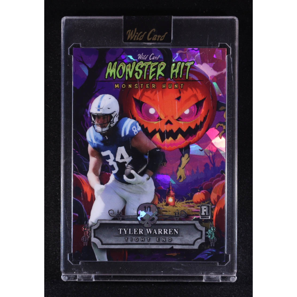 Tyler Warren 2025 Wild Card Haunted Hits Monster Hunt Purple Pumpkin Patch Crystal #TW #1/1 RC at PristineAuction.com