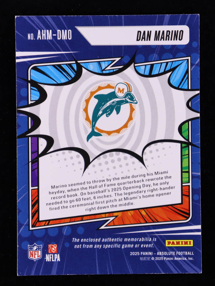 Dan Marino 2025 Absolute Absolute Heroes Memorabilia #11 #65/115 at PristineAuction.com Dan Marino 2025 Absolute Absolute Heroes Memorabilia #11 #65/115 at PristineAuction.com