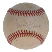 Ernie Banks Signed ONL Baseball Inscribed "512 HRs" (JSA) at PristineAuction.com