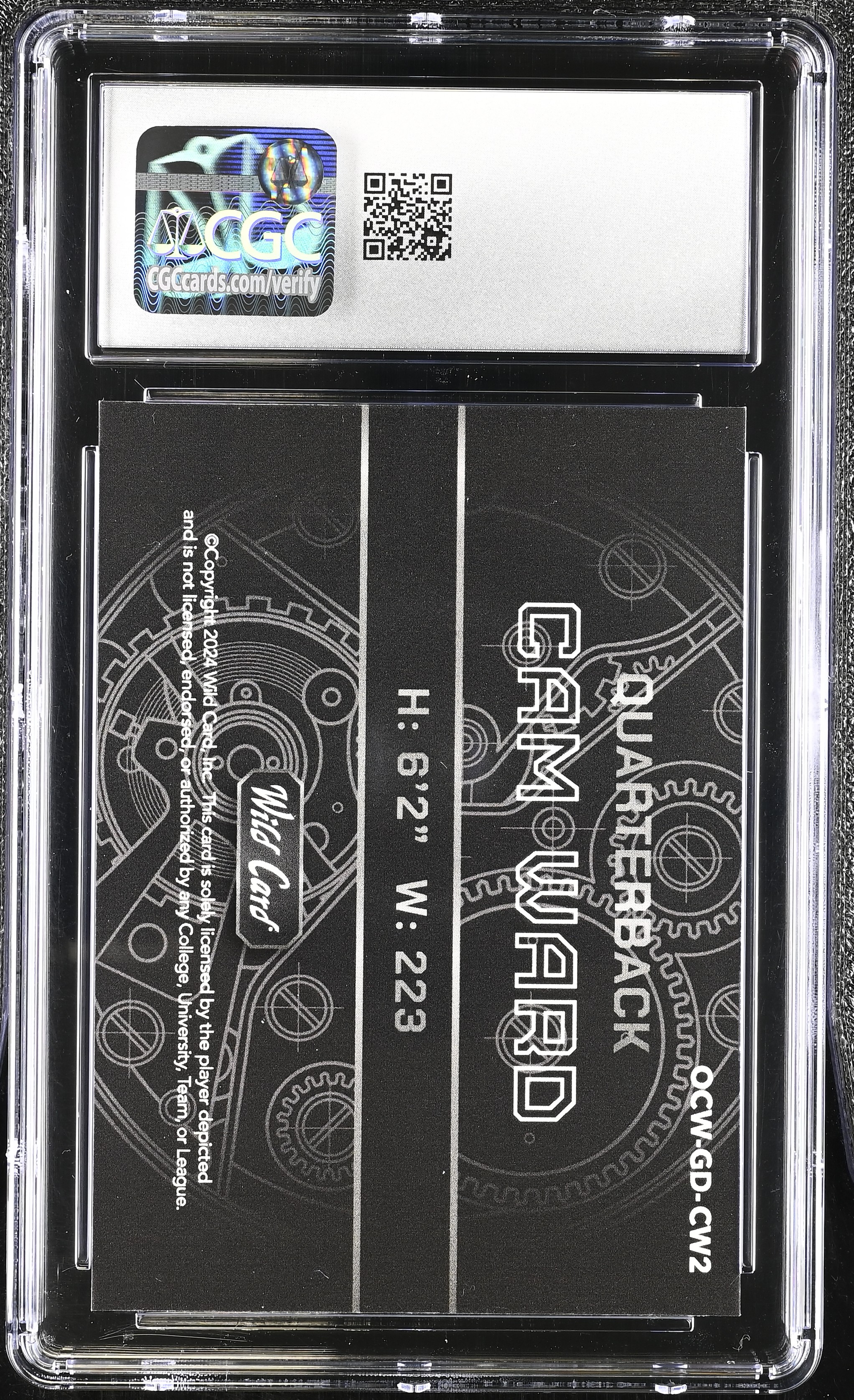 Cam Ward 2024 Wild Card QB1 On The Clock Gold Rainbow Lava #2 #1/1(CGC 10) at PristineAuction.com Cam Ward 2024 Wild Card QB1 On The Clock Gold Rainbow Lava #2 #1/1(CGC 10) at PristineAuction.com