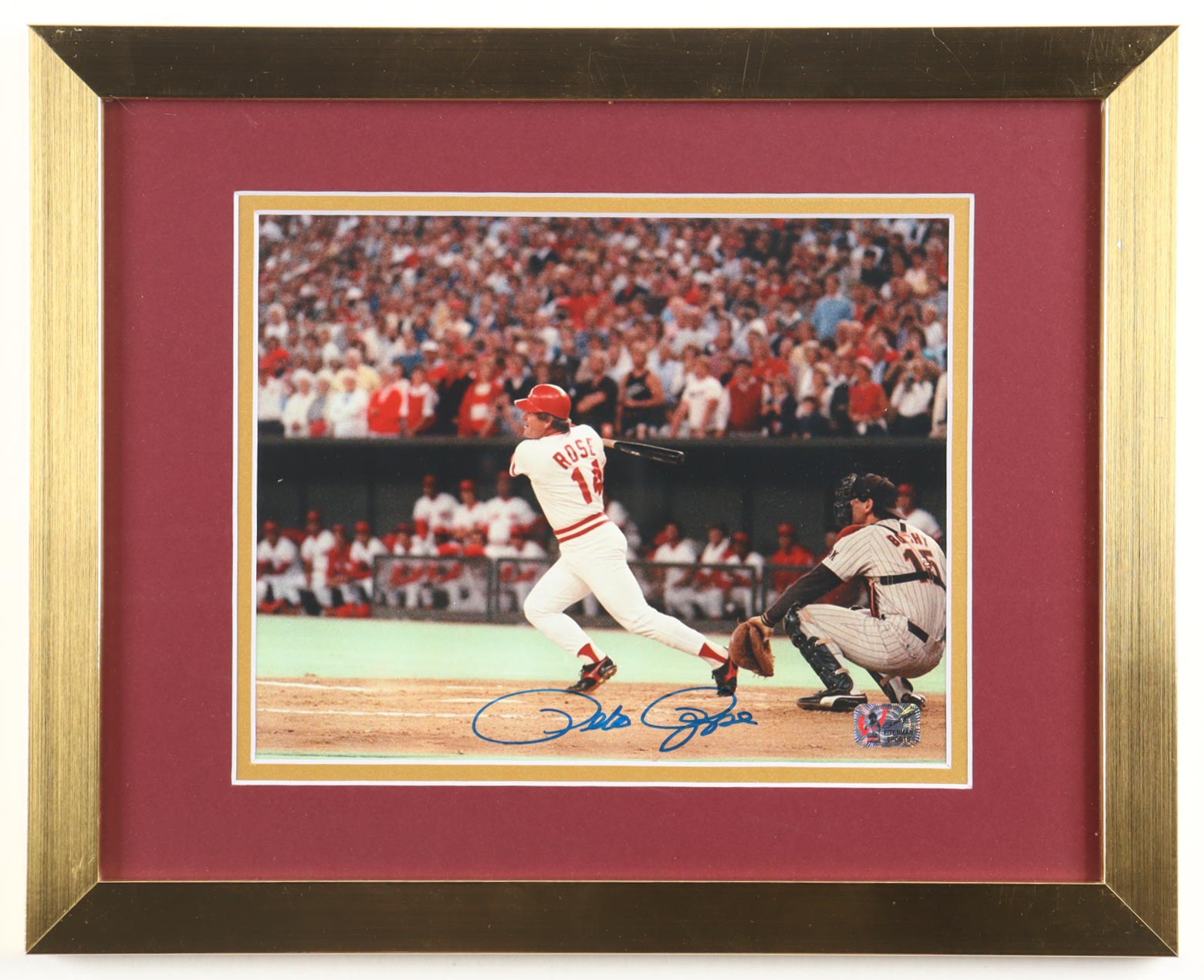 Pete Rose Signed Reds Custom Framed Photo Display (Rose) at PristineAuction.com Pete Rose Signed Reds Custom Framed Photo Display (Rose) at PristineAuction.com