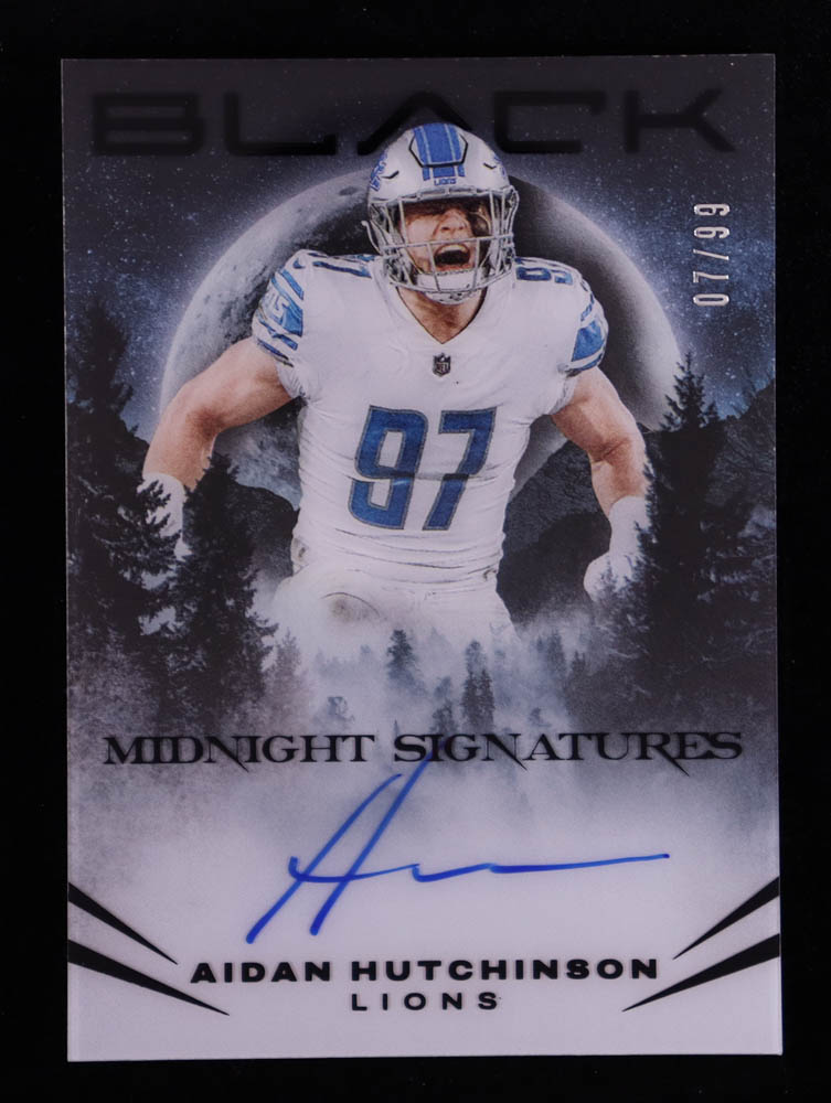 Aidan Hutchinson 2023 Panini Black Midnight Signatures #7 #7/99 at PristineAuction.com Aidan Hutchinson 2023 Panini Black Midnight Signatures #7 #7/99 at PristineAuction.com