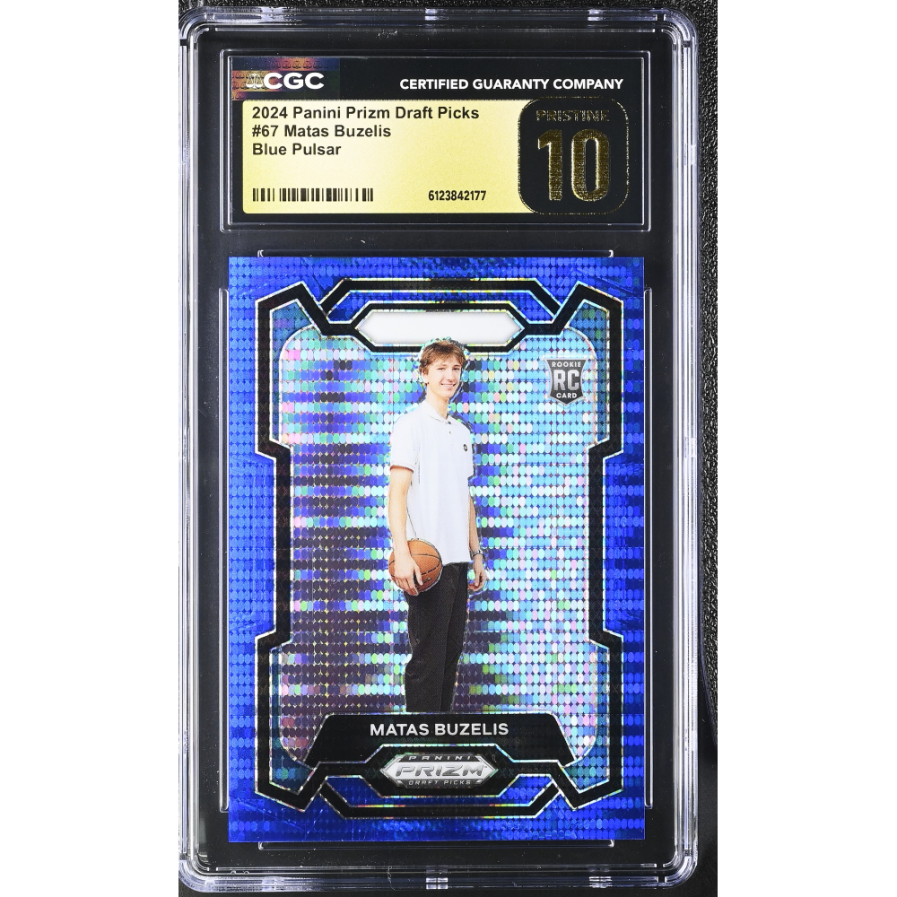 Matas Buzelis 2024 Panini Prizm Draft Picks Blue Pulsar #67 #43/99 (CGC 10 | Black Label) at PristineAuction.com