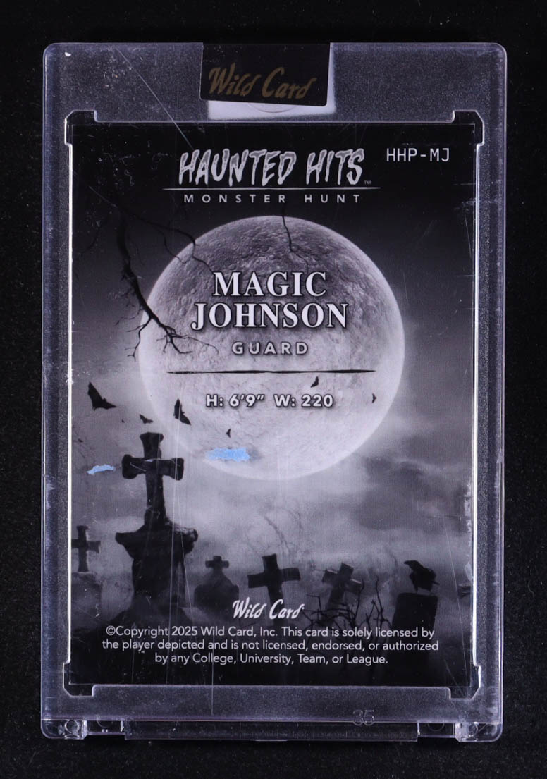 Magic Johnson 2025 Wild Card Haunted Hits Monster Hunt Green Pumpkin Patch Cross Hatch #MJ #1/3 at PristineAuction.com Magic Johnson 2025 Wild Card Haunted Hits Monster Hunt Green Pumpkin Patch Cross Hatch #MJ #1/3 at PristineAuction.com