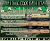 $$ THE MONEY BOX $$ Baseball Bat Signed Mystery Box - Series 7 (Limited to 125) - Schwartz Sports CASH IN EVERY BOX!! - 1 Signed Baseball Bat & One Bill of U.S. Currency (ranging from $1 to $100) In Every Box at PristineAuction.com