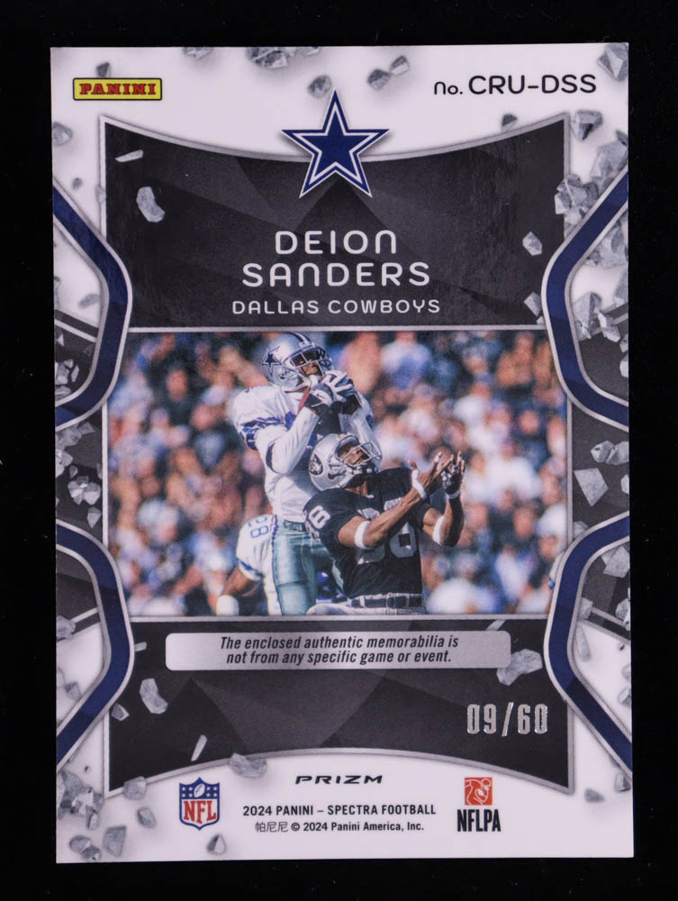 Deion Sanders 2024 Panini Spectra Crush Jerseys Neon Blue #25 #9/60 at PristineAuction.com Deion Sanders 2024 Panini Spectra Crush Jerseys Neon Blue #25 #9/60 at PristineAuction.com