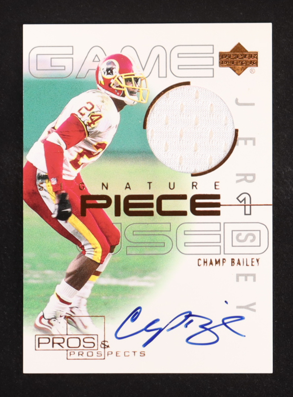 Champ Bailey 2000 Upper Deck Pros and Prospects Signature Piece 1 #SPCB at PristineAuction.com Champ Bailey 2000 Upper Deck Pros and Prospects Signature Piece 1 #SPCB at PristineAuction.com
