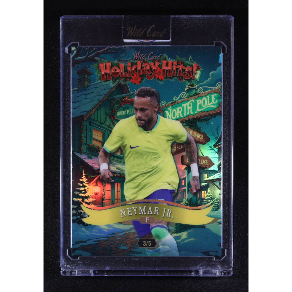 Neymar Jr. 2025 Wild Card Holiday Hits North Pole Green Rainbow #NJ #3/5 at PristineAuction.com