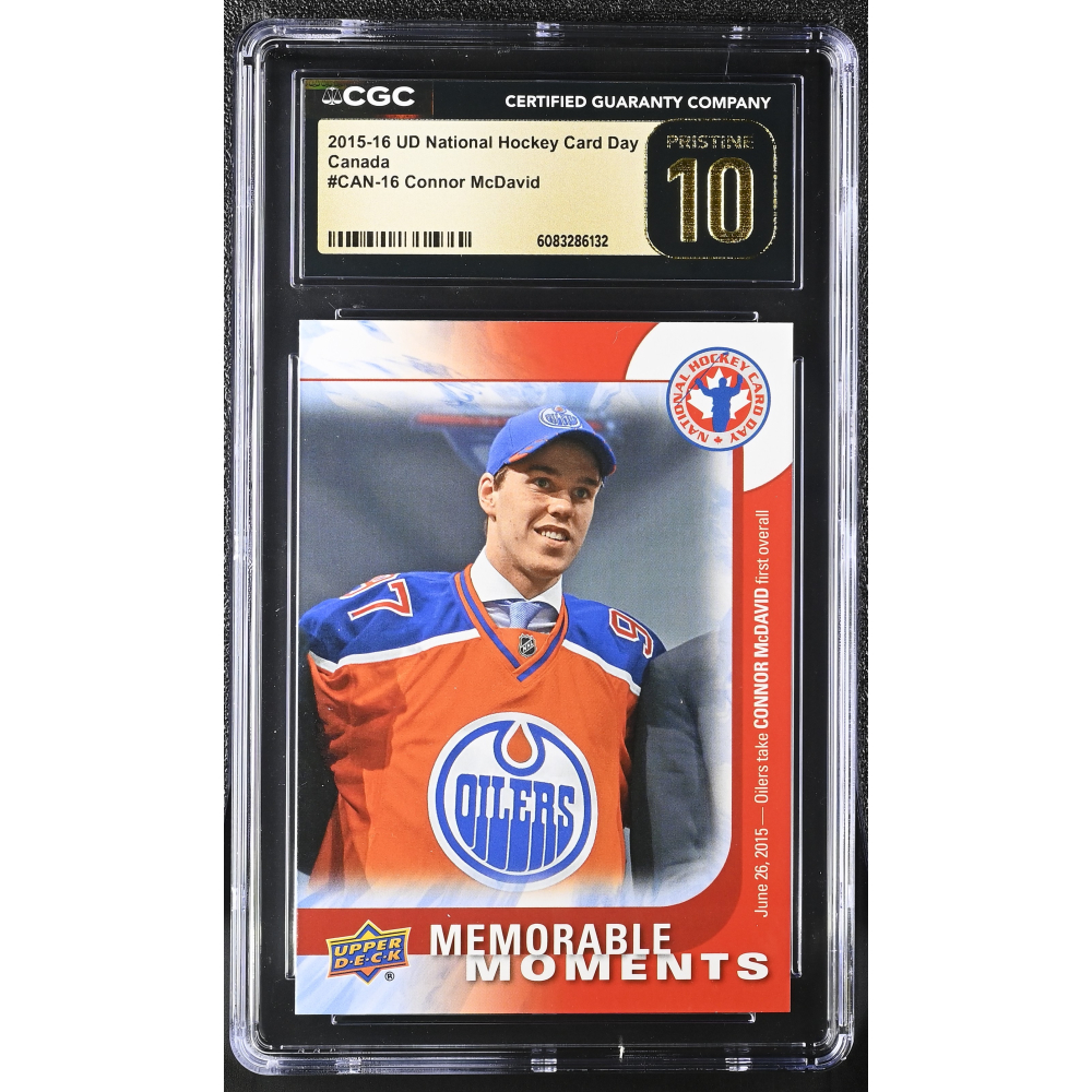Connor Mcdavid 2015-16 UD National Hockey Card Day Canada #16 (CGC 10 | Black Label) at PristineAuction.com