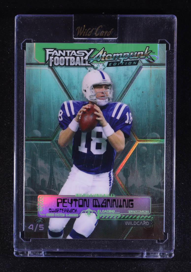 Peyton Manning 2026 Wild Card Fantasy Football Atompunk Green Rainbow #PM #4/5 at PristineAuction.com Peyton Manning 2026 Wild Card Fantasy Football Atompunk Green Rainbow #PM #4/5 at PristineAuction.com