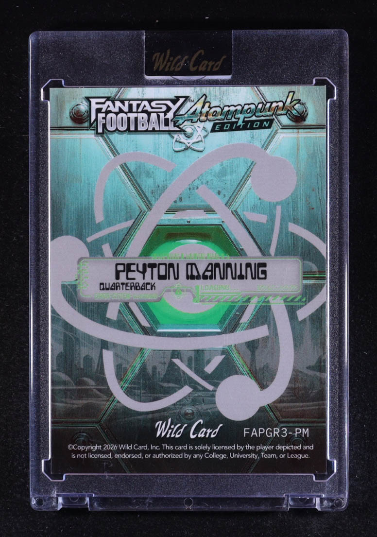 Peyton Manning 2026 Wild Card Fantasy Football Atompunk Green Rainbow #PM #4/5 at PristineAuction.com Peyton Manning 2026 Wild Card Fantasy Football Atompunk Green Rainbow #PM #4/5 at PristineAuction.com